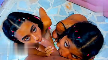 Preview 4 of American Sexy Chudai Video Hd - POV - SUPER BLOWJOBS TWO girls dominating and sharing cock