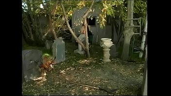 Preview 1 of Mom Son 3gp - Hot brunette babe takes hard condomed dick in her pussy outdoor