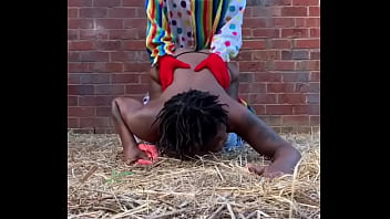 Preview 2 of Indian Boobs Saree - Gibby The Clown fucks ebony in a barn