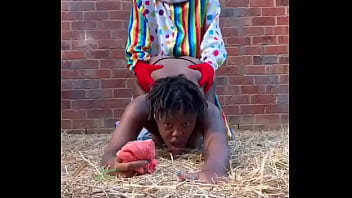 Preview 1 of Indian Boobs Saree - Gibby The Clown fucks ebony in a barn