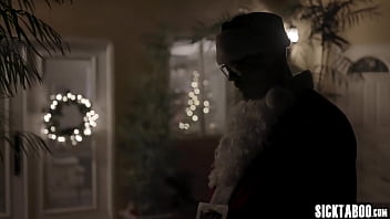 Preview 1 of Bananas And Toy - Petite teen met a dirty santa claus with big surprise