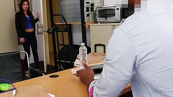 Preview 1 of Jucie Lesbian - Deep throat in the office for a BBC stud by a hot small tits latina teen.