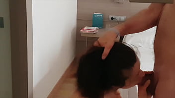 Preview 2 of Brezzar Hot Big Boobs Xvideo Hd - Cum in mouth for slim sexy brunette,  while kneeling for a blowjob