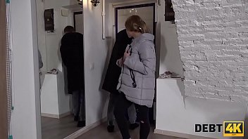 Preview 2 of Drap Puking - DEBT4k. Blonde coquette wants to buy new boots so why sells pussy