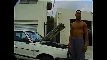 Preview 1 of Ajing Dog Xxx - Playful ring snatcher Paul Morgan helped ethnic fellow Brad Hanson to jumpstart his car and took stiffing his  dick in black  ass as payback