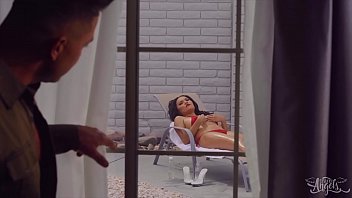 Preview 1 of Barthr And Sister X Video - Small tit trans Sharnell Dupree sucks off neighbor and rides his big dick - Transangels