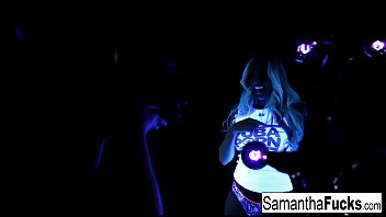 Preview 4 of Satin Rope - Samantha Saint gets off in this super hot black light solo