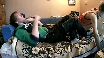 Preview 1 of Sister Study Break - Two twinks are having fun in bedroom and both cum