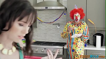 Preview 1 of Far Cum Shot - Fetish milf fucks clown for cum in mouth