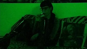 Preview 3 of Hot Step Mam - Beth Kinky - Sexy goth domina smoking in green light pt2 HD