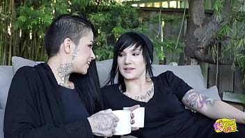 Preview 1 of Frist Timi - Two lesbian goth sluts get bored and decide to indulge their passions in the bedroom