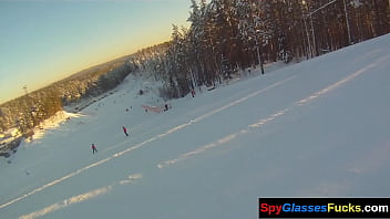 Preview 1 of News Hd3 - Pov babe pulled on ski slopes for spycam sex