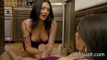 Preview 2 of Lady Ewa Xxx - Horny and busty brunette fucked by her TS lovely friend over fancy dinner -Charlotte Sins,  Kasey Kei