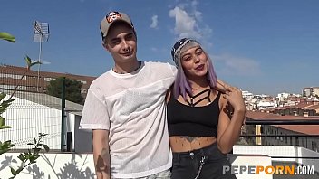 Preview 1 of Preggo Japun - Young Lila&#039_s fantasy is doing a porno with her boyfriend!