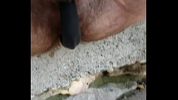 Preview 2 of Bengali Sexxx Video - Sitting on front steps at home,  flashing the world and showing one of my butt plug/ cock rings that I love to wear.