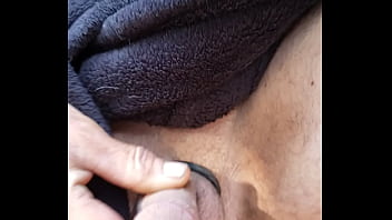 Preview 4 of Bengali Sexxx Video - Sitting on front steps at home,  flashing the world and showing one of my butt plug/ cock rings that I love to wear.