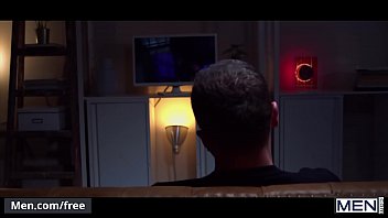 Preview 1 of Sxe Saneluon - Handsome guy jerks off watching two muscular men fucking - Men.com
