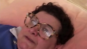 Preview 1 of Peeping Aunty - Horny old lady masturbates with a dildo at home