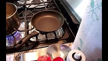 Preview 2 of Dhdhdduchdhd - Cooking special dinner in sexy booty shorts