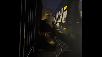 Preview 4 of Rend N - RISKY MASTURBATING PUBLIC TRAM BUS SHEMALE EXHIBITIONIST