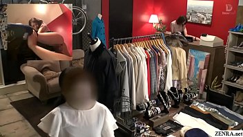 Preview 2 of Uk Peterborough - Risky public sex in Japanese clothing shop Tsubasa Hachino