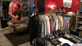 Preview 1 of Uk Peterborough - Risky public sex in Japanese clothing shop Tsubasa Hachino