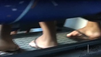 Preview 1 of Cealpack Girls Fuck - Spy Male Feet (In bus)