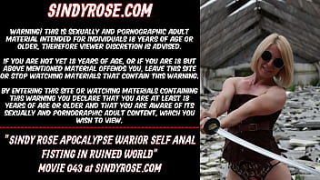 Preview 1 of Xxxx Father Douther Hd Sleep - Sindy Rose Apocalypse warrior self anal fisting in ruined world