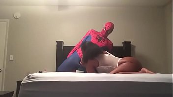 Preview 2 of Mom And Sunfaking - Fucking my ebony black girlfriend in my spiderman suit.
