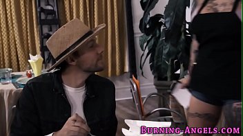 Preview 1 of Hot Eva Notty My Friends My Mom - Busty tattooed emo babe gets ass rimmed