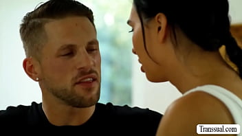 Preview 1 of Diamond Foxxx Gets Plenty - TS Ember Fiera brings Roman Todd to bed and fuck him