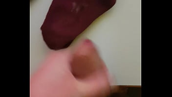Preview 2 of Sexy Mome And Son Porn Video - First video - Cumshot on purple stockings