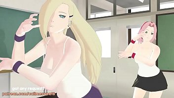Preview 1 of Japen House Wife - Sakura and Ino MMD: Shake it Off