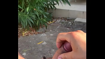 Preview 3 of School Girls Big Porns - flashing erection on balcony