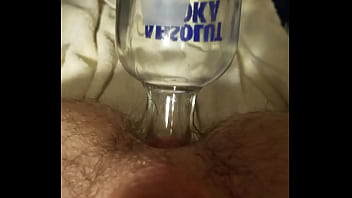 Preview 4 of Sanniliyo Sexx - Sh9ving a vodka bottle up my tight boy pussy