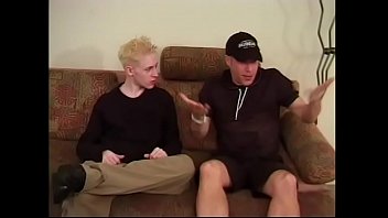 Preview 1 of All Telugu Heroins Xxx Videos - Blonde twink and guy in cap have a threesome with a sexy blonde slut