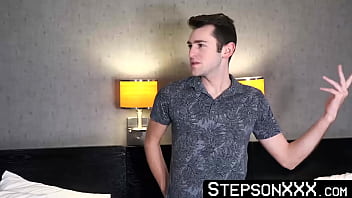 Preview 2 of Traci Lords Lace - StepsonXXX.com - Twink Justin Stones slim body experienced rimming and cocksucking