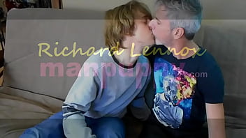 Preview 1 of Boy Big Teil - Gay 18yearold Twink 50yo Daddy Kissing and Tongue Worship Elis Ataxxx Richard Lennox Manpuppy