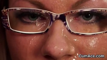 Preview 4 of Balk Big Cocs - Randy beauty gets cumshot on her face eating all the spunk
