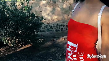 Preview 4 of Dushy Anal - Double Cumshot and Cumwalk on Holidays &ndash_ Fit Latina gives a perfect Public blowjob