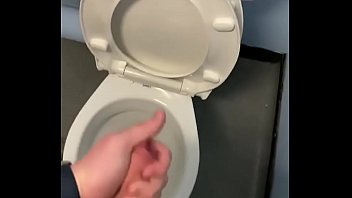 Preview 2 of Sex Xnx Dogsex - Wanking in public toilets with big cumshot at the end