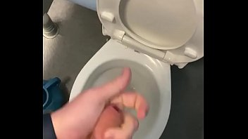 Preview 3 of Sex Xnx Dogsex - Wanking in public toilets with big cumshot at the end