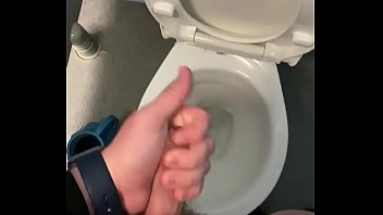 Preview 1 of Sex Xnx Dogsex - Wanking in public toilets with big cumshot at the end