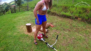 Preview 3 of I Hairy Anal Sex - Horny in the garden -REVVING - POWER TOOL