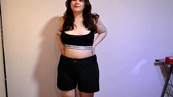 Preview 1 of Flash Laugh - Cute Tubby Babe Spreads Her Nasty Asshole for You