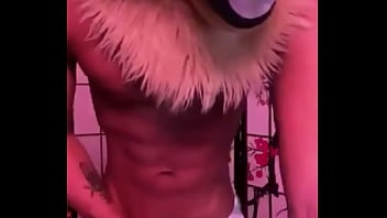 Preview 1 of Sasur Bahu Porn Hd - Furry in wrestling outfit strips and jerks pt 2