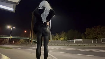 Preview 1 of Plus Size Model - TRANS SHEMALE OLIVIA FLASHING DICK ASS PUBLIC EXHIBITIONIST STREET ROAD