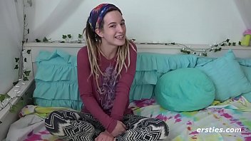 Preview 3 of Hee Dek - Hairy Hippie Chick Playing to Orgasm