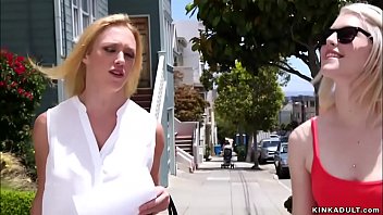 Preview 1 of Cheast And Rape - Lesbian couple whip ass to blonde babe