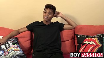 Preview 2 of Carmen Luvana Fucks Tyler Faith - Black young man gives an interview and stimulates himself